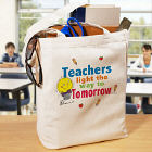 Light The Way Teacher Personalized Canvas Tote Bag